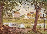 Alfred Sisley Dorf am Ufer der Seine oil painting on canvas